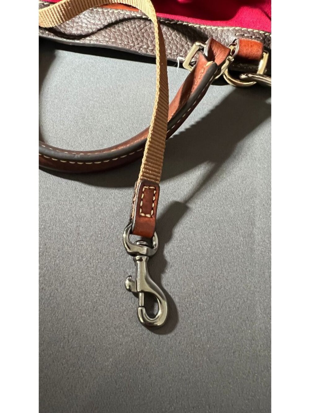 DAMAGED! Dooney & Bourke Brown Pebble Grain Leather Small Satchel Bag - Picture 9 of 14